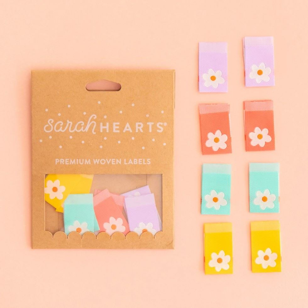 Sarah Hearts Daisy Multipack Woven Labels
 
