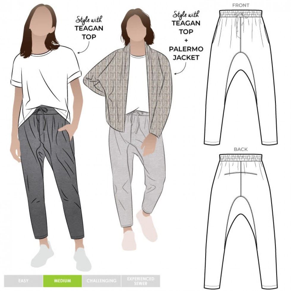 Style Arc Paper Sewing Pattern Palermo Knit Pants