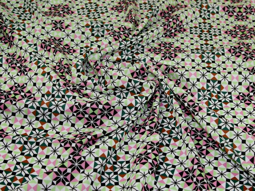 John Kaldor Pink Green Hermione Crepe Fabric