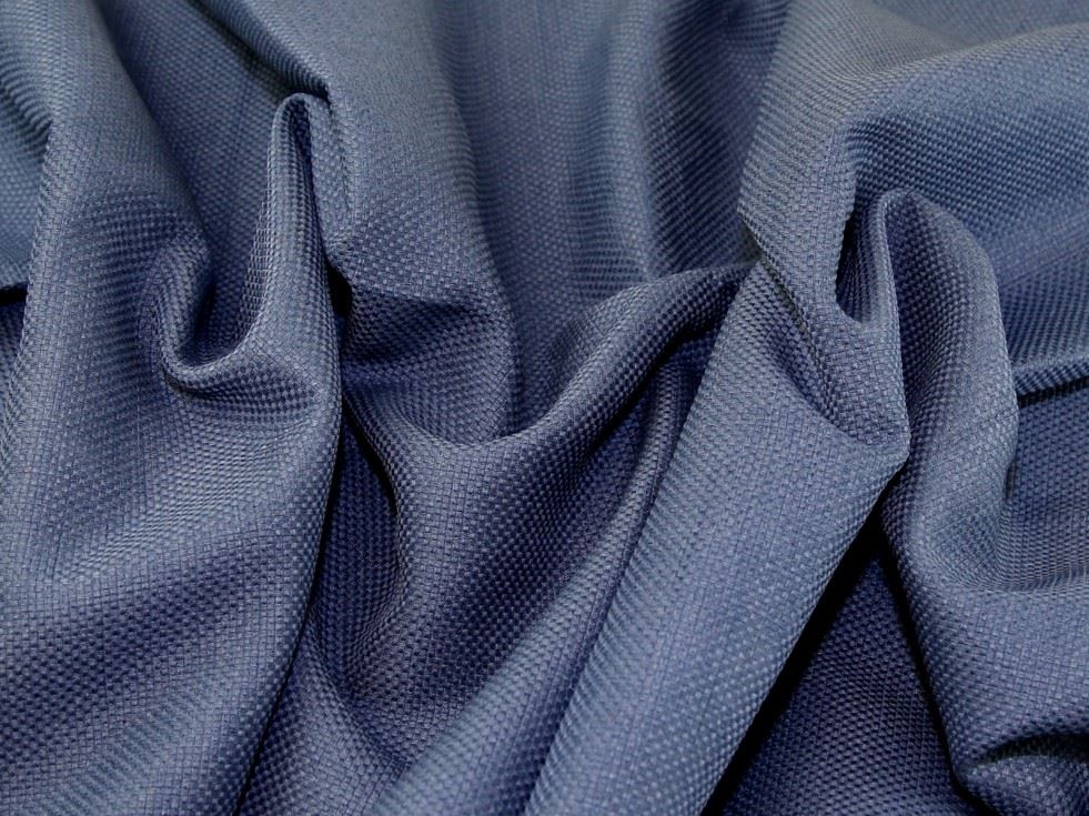 Deadstock Basket Weave Coating Fabric Blue