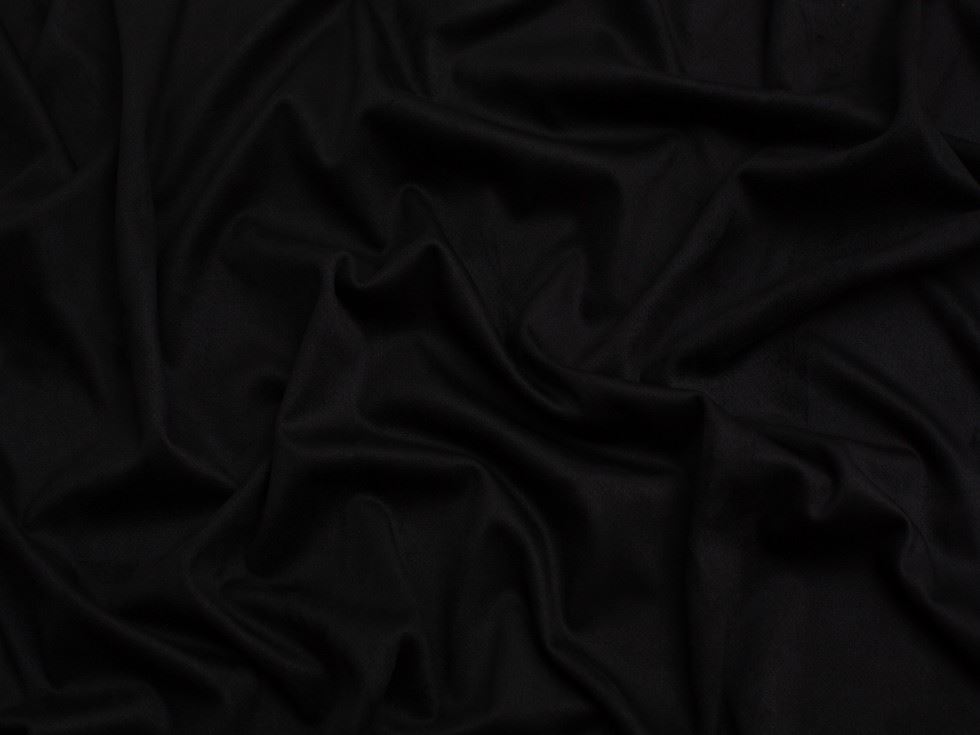 Faux Suede Stretch Knit Fabric Black