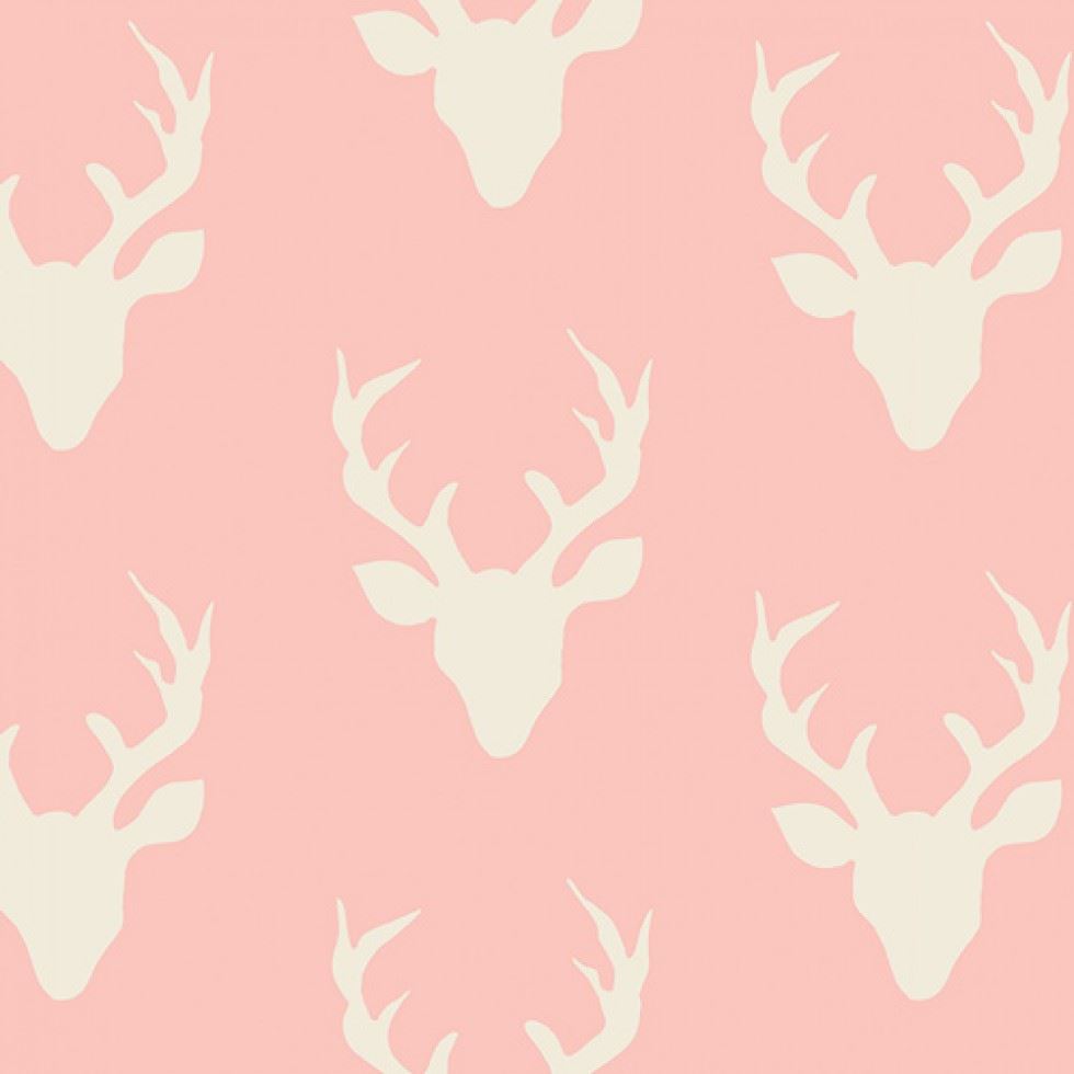 Art Gallery Fabrics Hello Bear 100% Cotton Poplin Fabric Buck Forest Pink