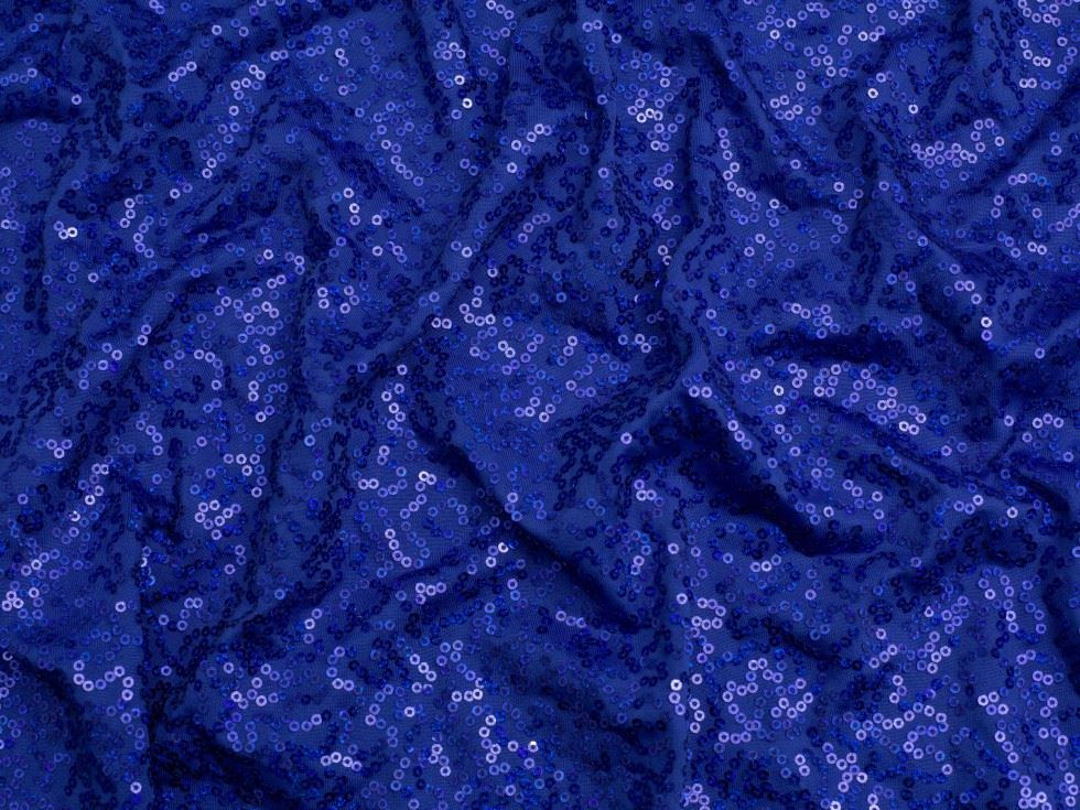 Minerva Core Range Sequin ITY Silky Stretch Knit Fabric Royal Blue
 