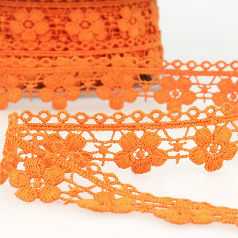 Stephanoise Guipure Lace Trim Orange