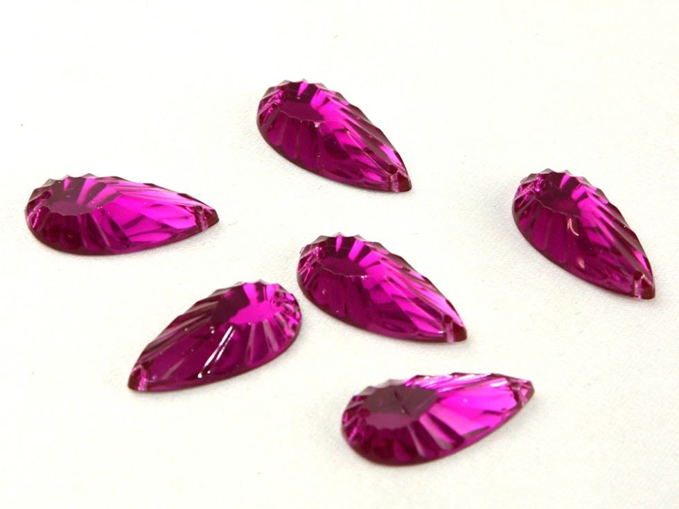 Teardrop Acrylic Jewels Fuchsia Pink
 
