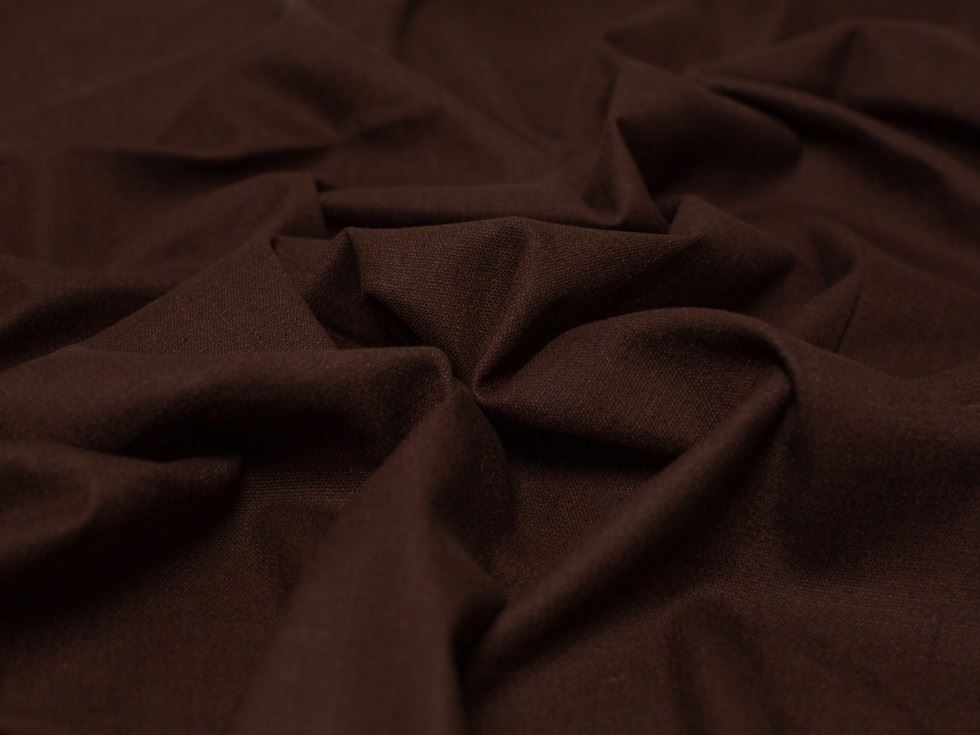 Stretch Woven Linen Blend Fabric Brown