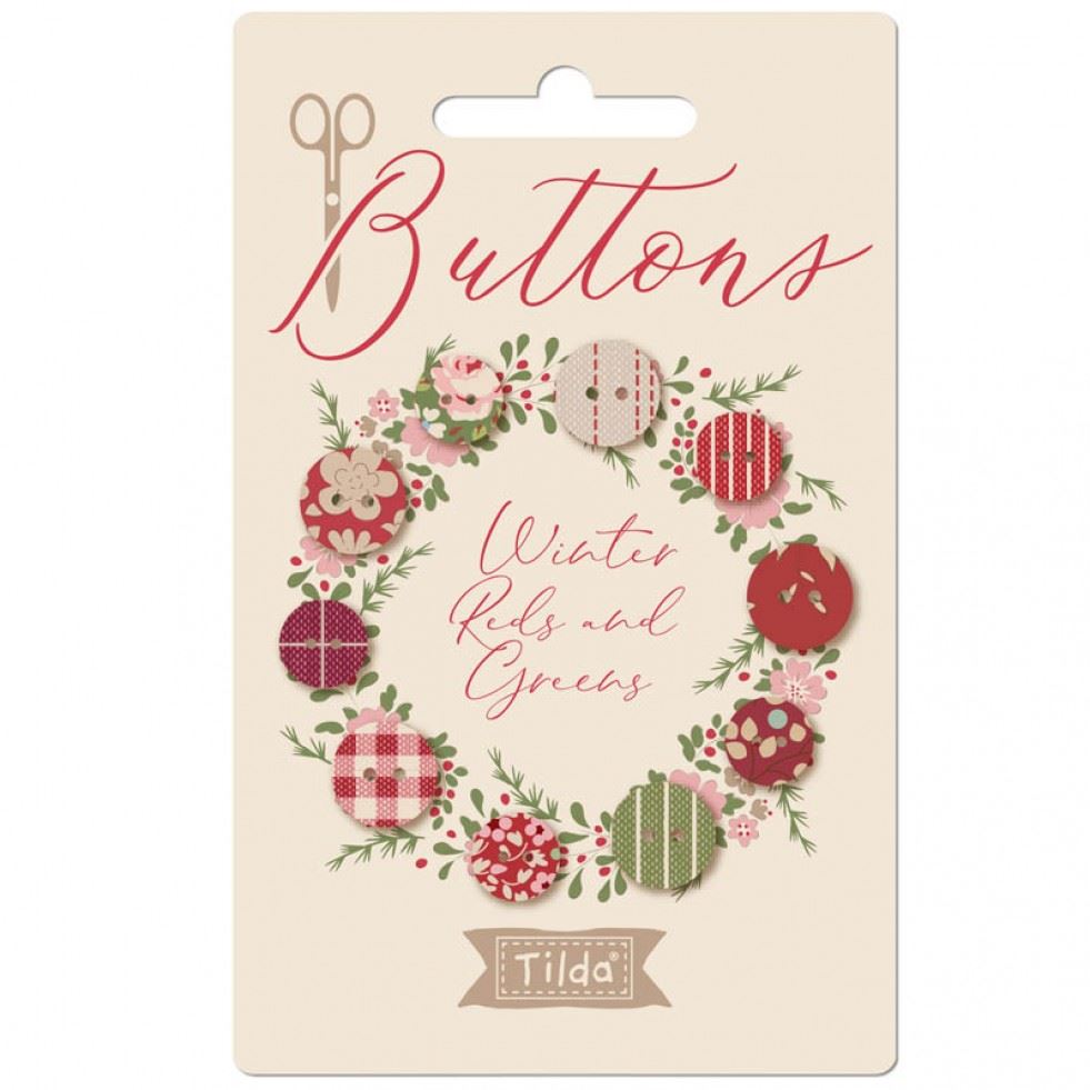 Tilda Winter Creating Memories Fabric Covered Buttons