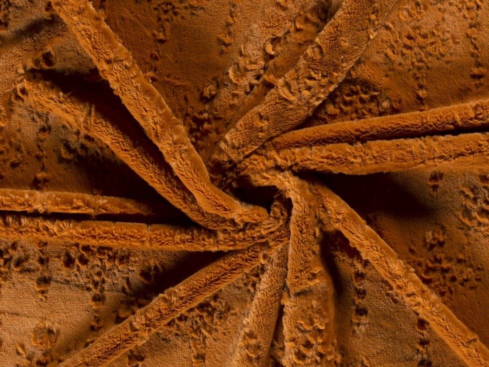 Embossed Faux Fur Fabric Ochre
 