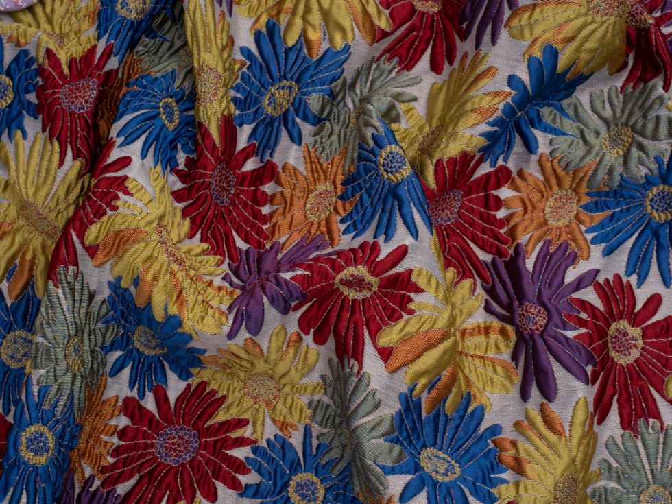 Minerva Core Range Nina Textured Woven Brocade Fabric Yellow
 