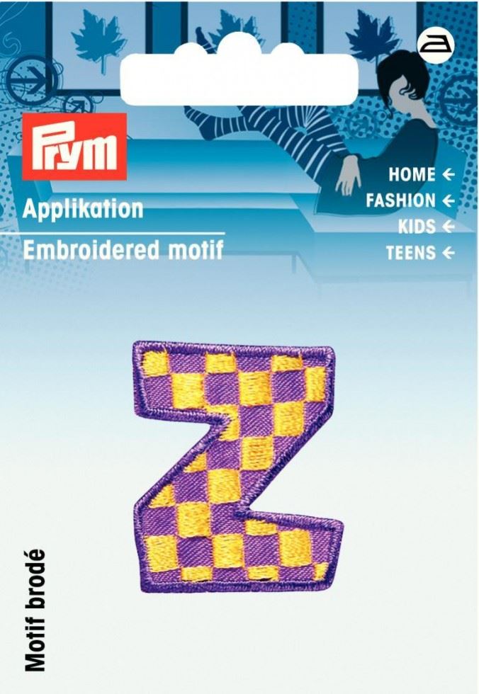 Prym Letter Z - Lilac & Multicoloured Kids Letter Patch Motif