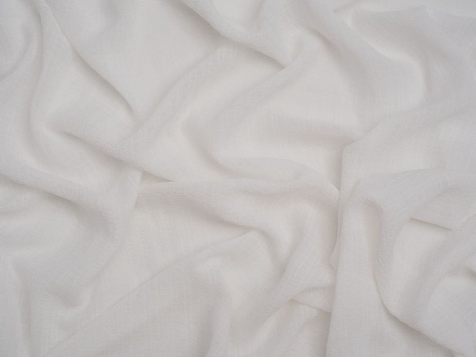 Minerva Core Range Crinkle Texture Seersucker Voile Fabric Ivory
 