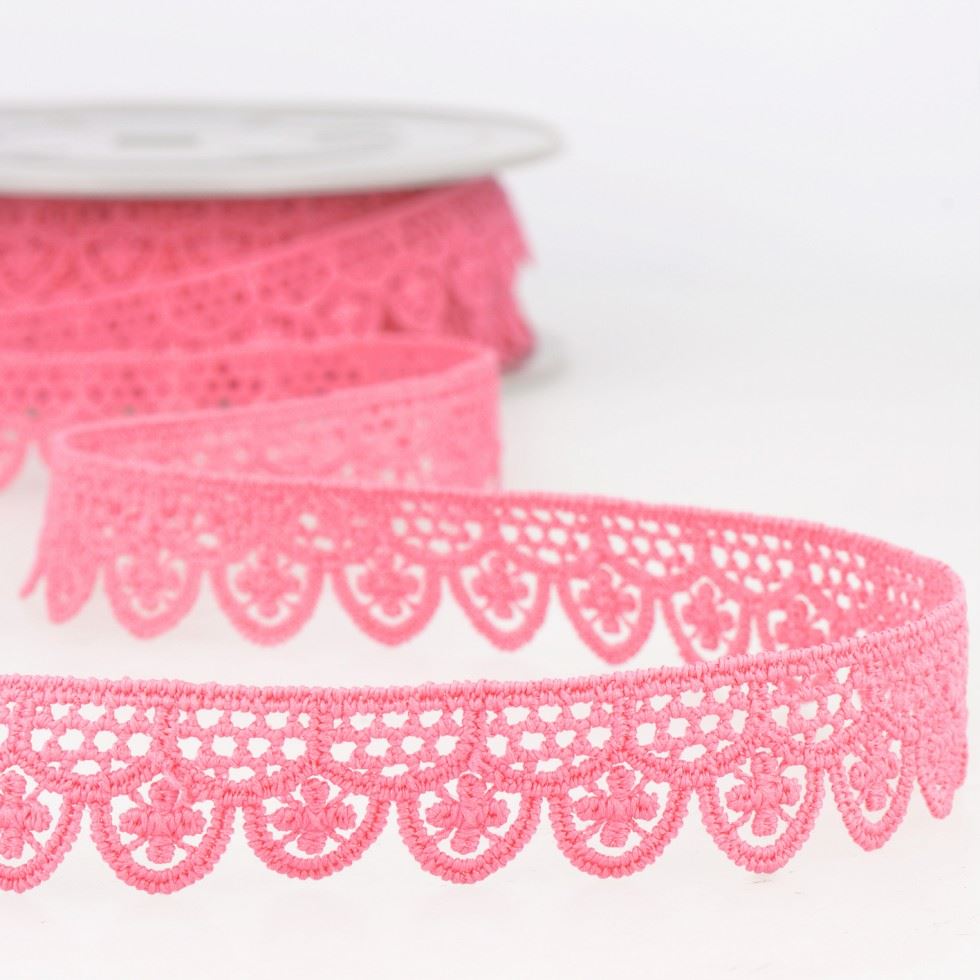 Stephanoise Guipure Lace Trim Fuchsia Pink