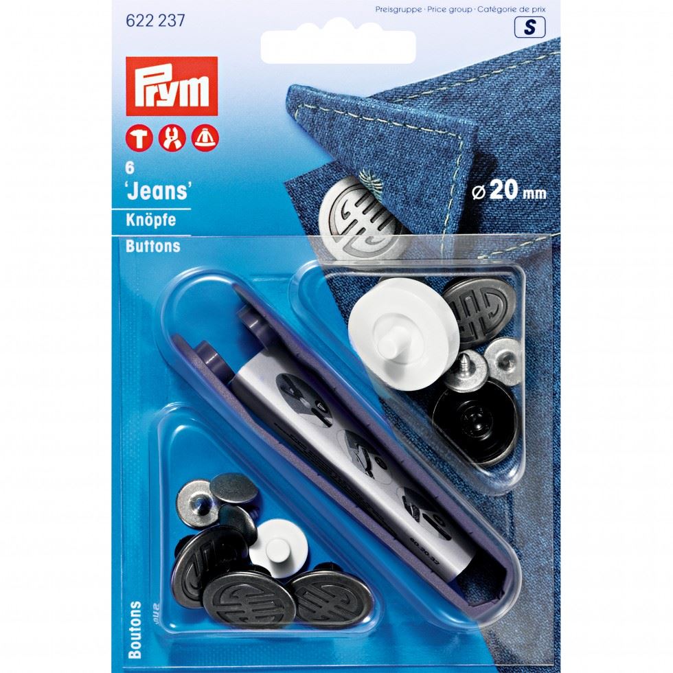 Prym Jeans Buttons Antique Steel
