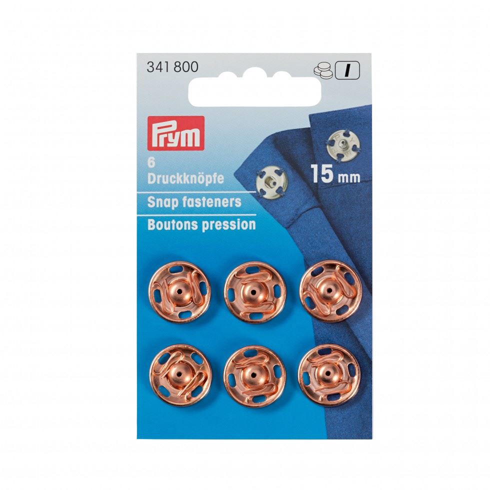 Prym Sew On Metal Snap Fasteners Rose Gold