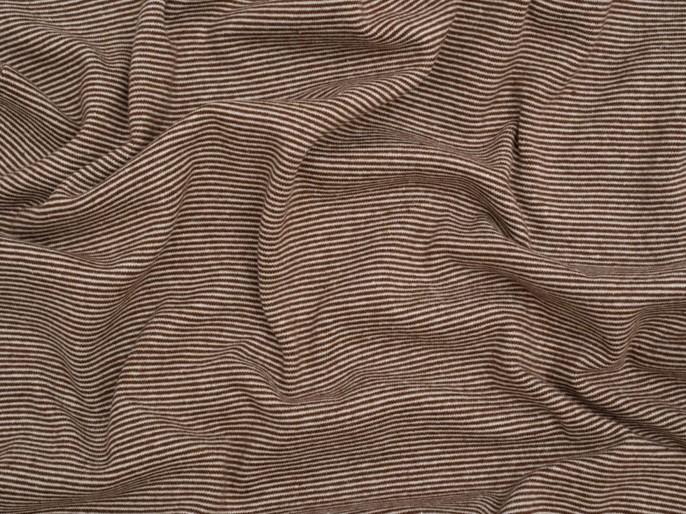 Minerva Core Range Brown Baby Soft Yarn Dyed Tubular Ribbing Stretch Knit Fabric