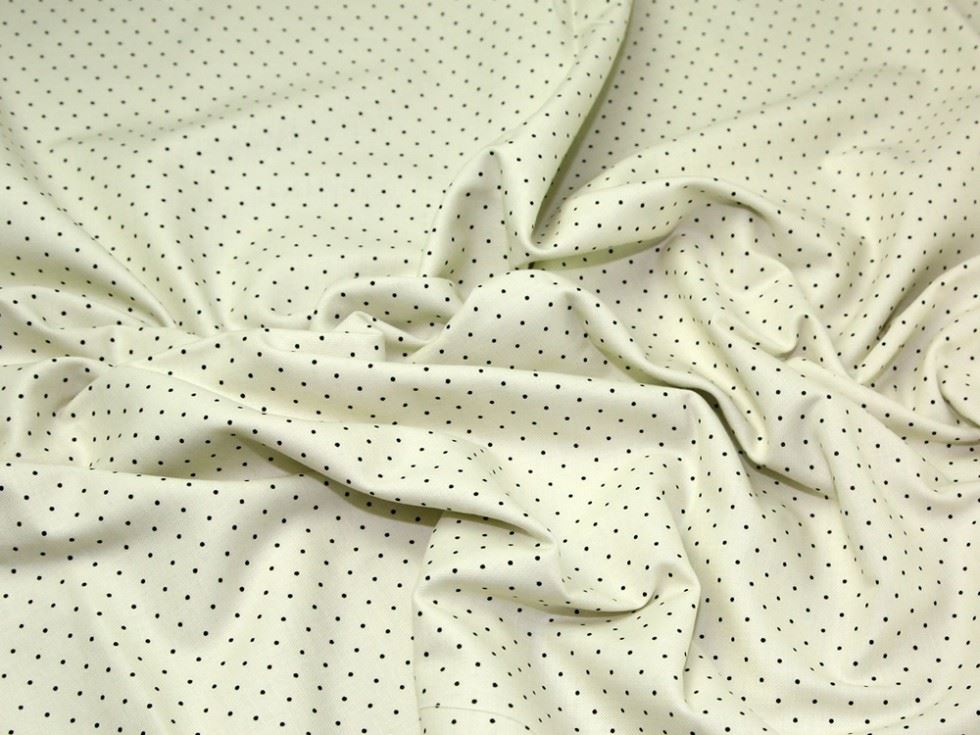Deadstock Truella Brushed Cotton Fabric Cream & Black