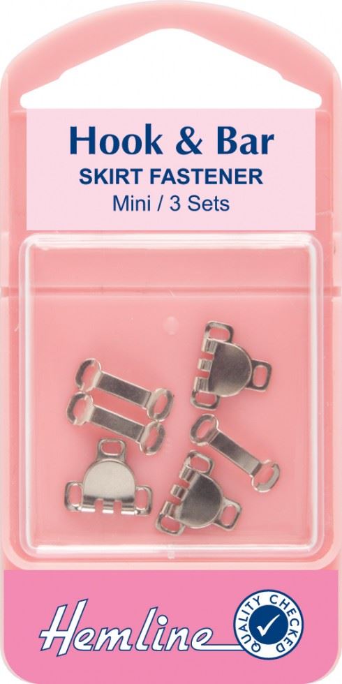 Hemline Silver Hook & Bar Fasteners
