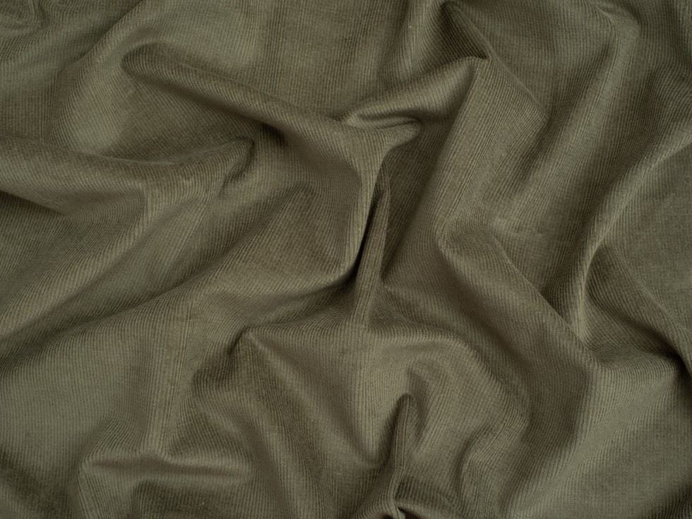Minerva Core Range 16 Wale Stretch Woven Needlecord Fabric Olive Green