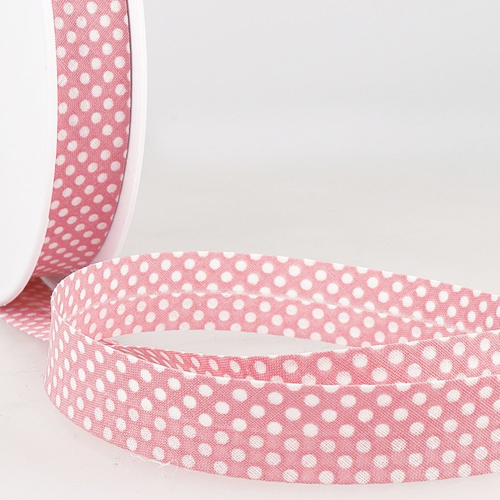 Stephanoise Dotty Bias Binding Tape Light Pink