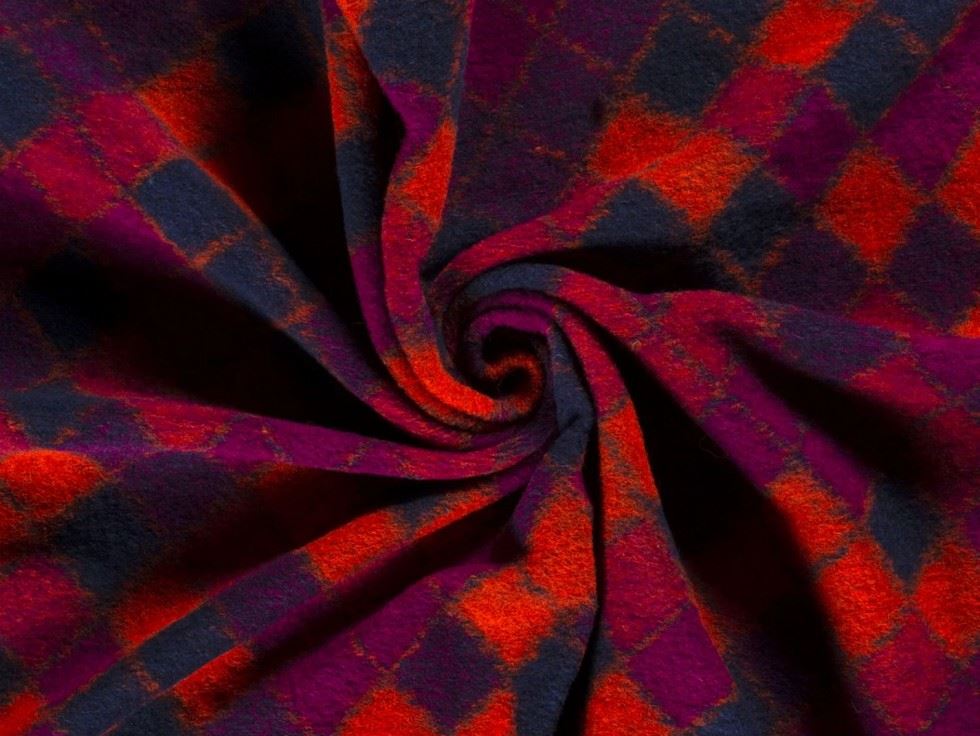 Wool Blend Knit Coating Fabric Plum Multi