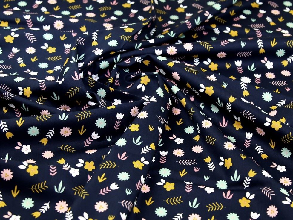 John Louden Navy 100% Cotton Poplin Fabric