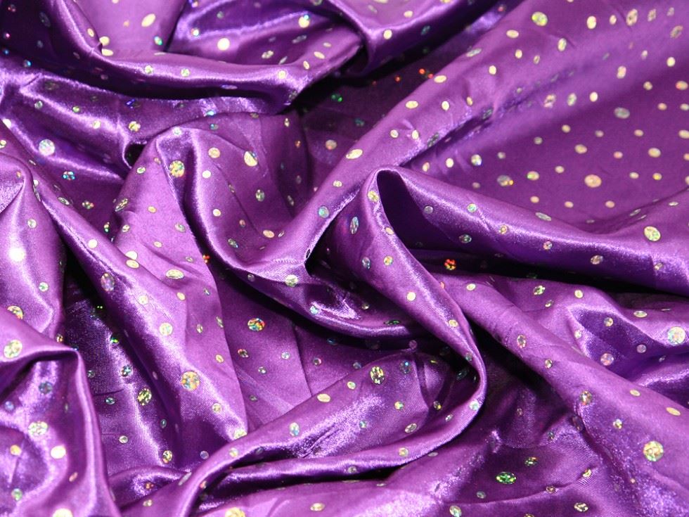 Purple Deadstock Sequin Satin Fabric