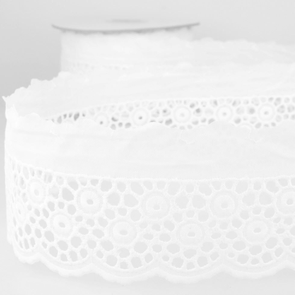 Stephanoise White Eyelet Lace Trim