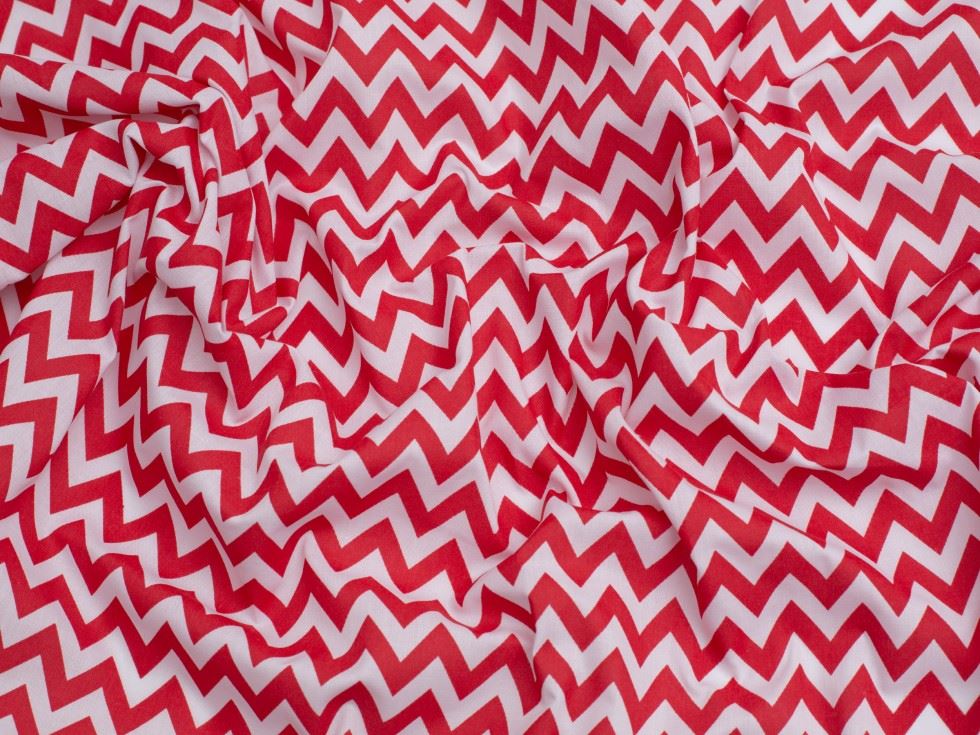 Minerva Core Range Red Printed Polycotton Fabric