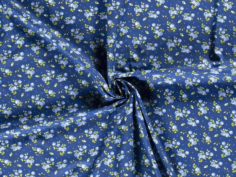 100% Cotton Poplin Fabric Indigo
 