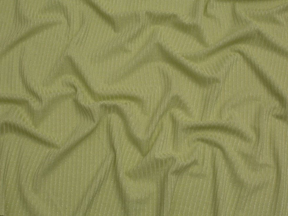 Minerva Core Range Lime & Silver Lurex Sparkle Rib Stretch Knit Fabric