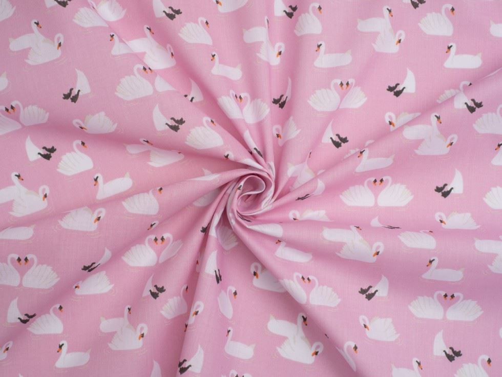 Lavender Pink Printed Polycotton Fabric