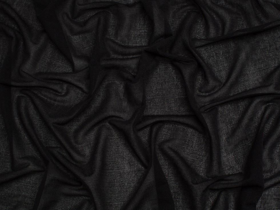 Minerva Core Range Sheer Chiffon Stretch Knit Mesh Fabric Black
 