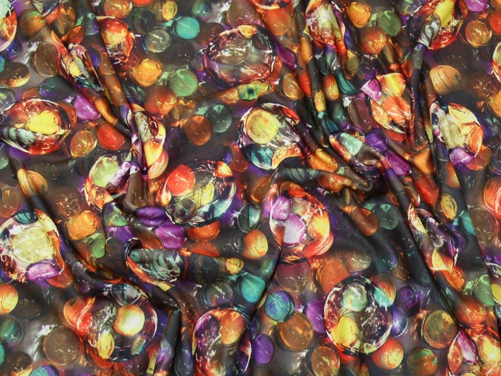 Multicoloured Deadstock Soft Touch Ity Silky Stretch Knit Fabric