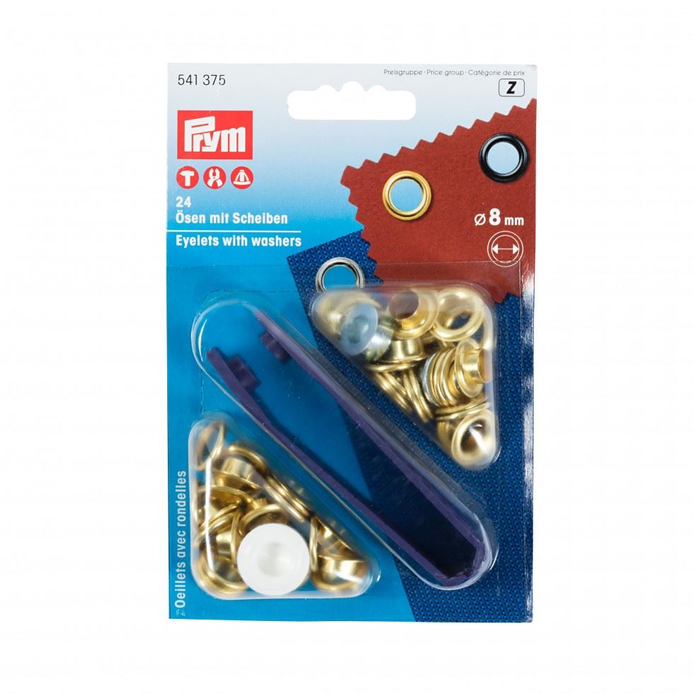 Prym Gold Metal Eyelets With Washers