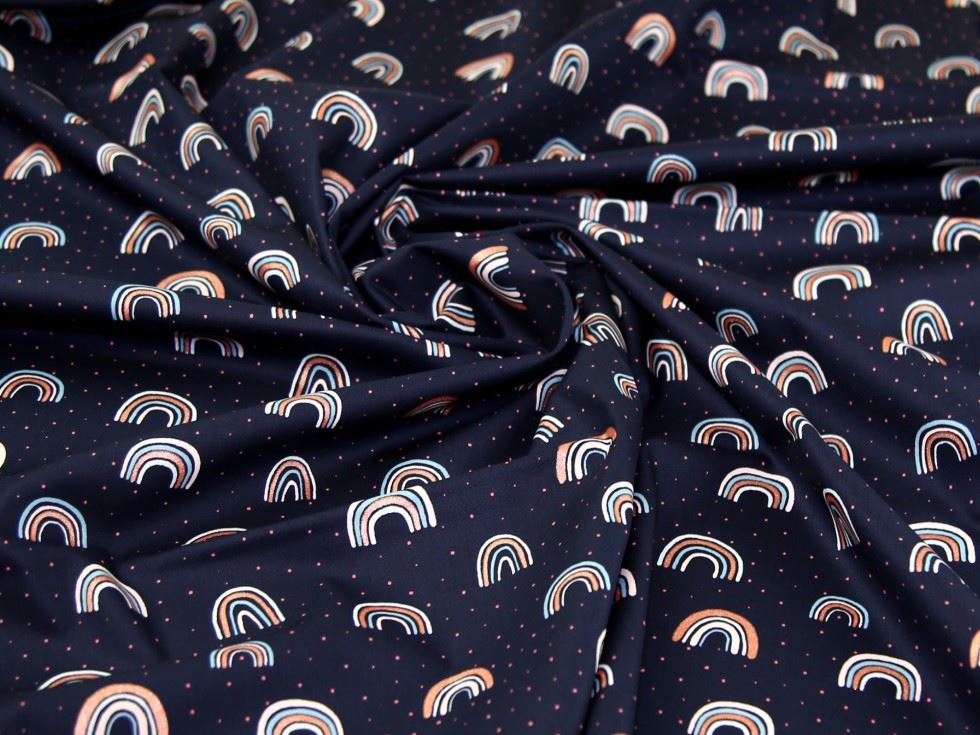 John Louden Navy 100% Cotton Poplin Fabric