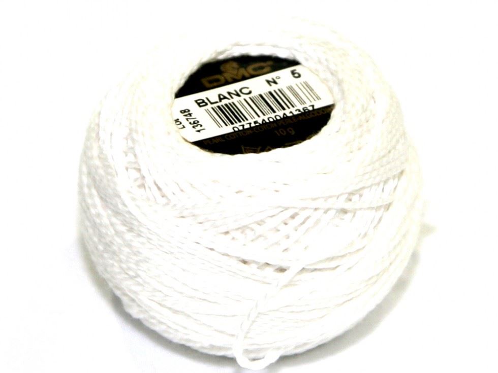 Dmc Blanc White Size 5 Cotton Perle Thread