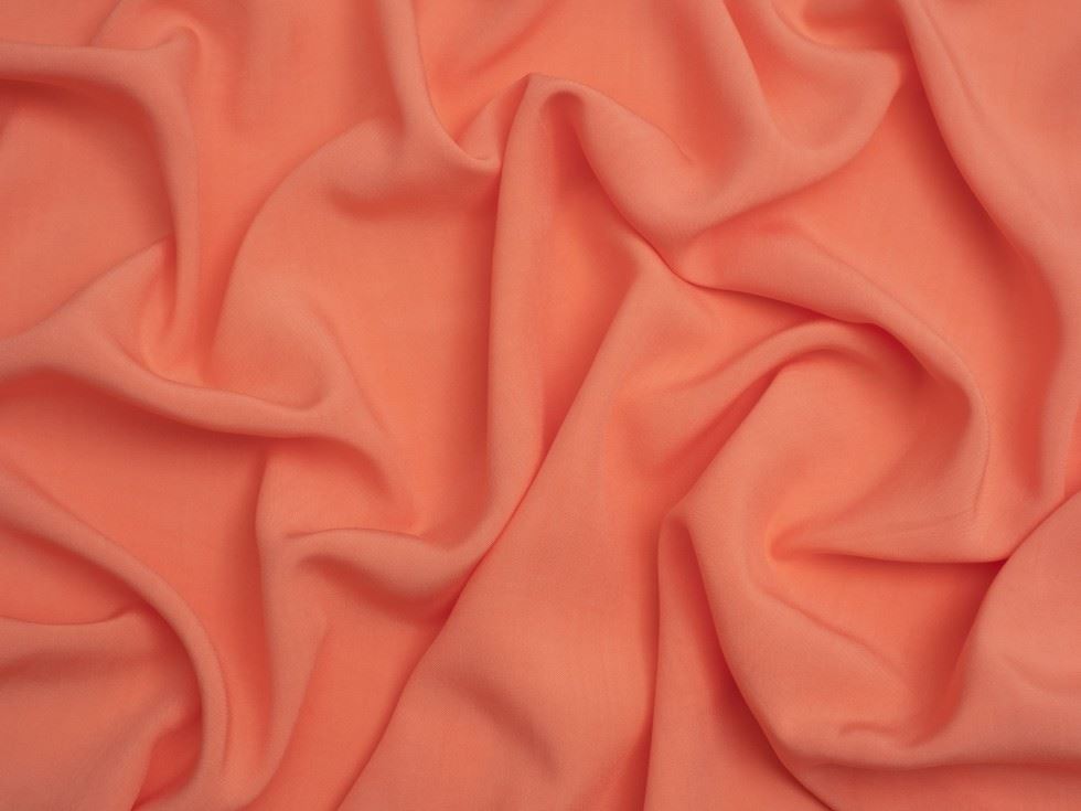 Minerva Core Range Vivid Coral Viscose Poplin Fabric