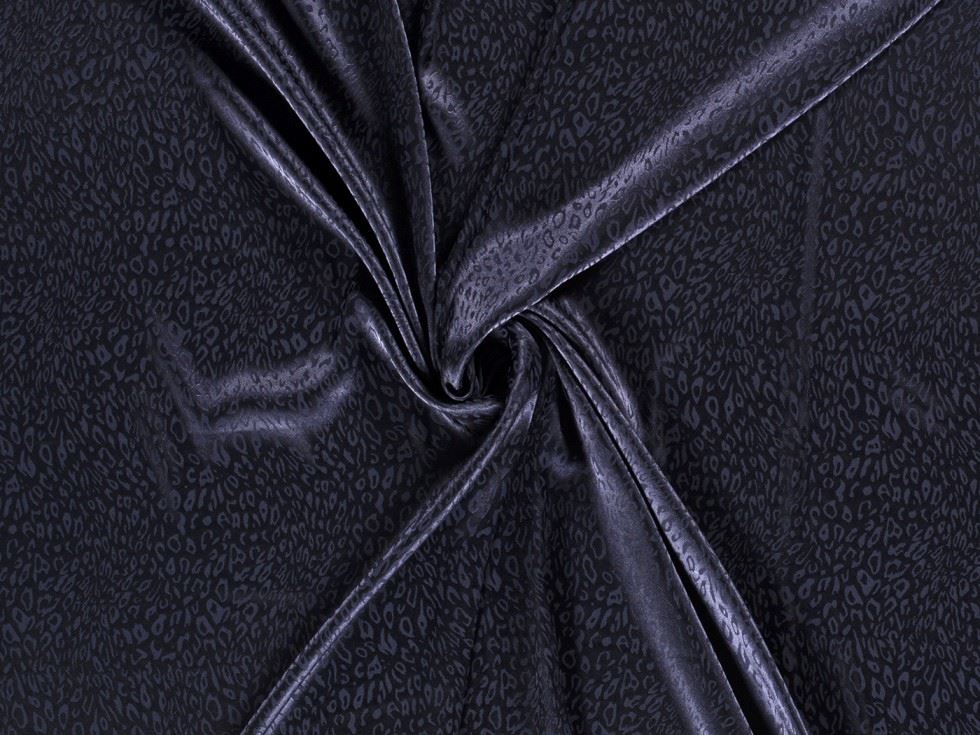 Stretch Woven Jacquard Satin Fabric Navy