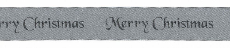 Berisfords Merry Christmas Ribbon (Value Roll) 12 Silver/Silver
 
