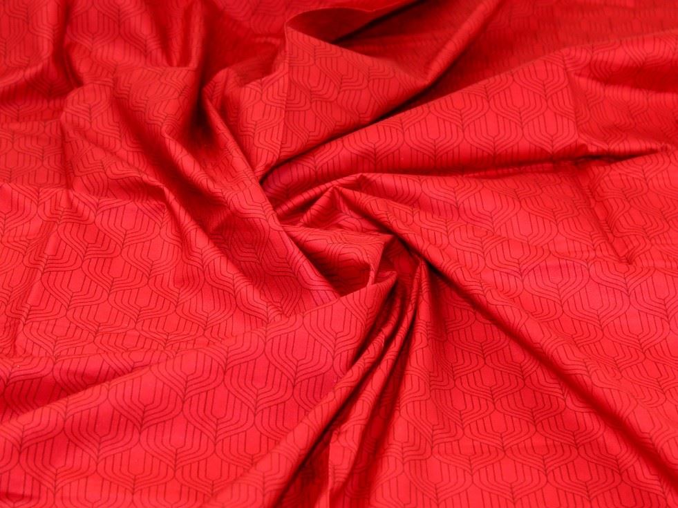 Red Deadstock 100% Cotton Fabric