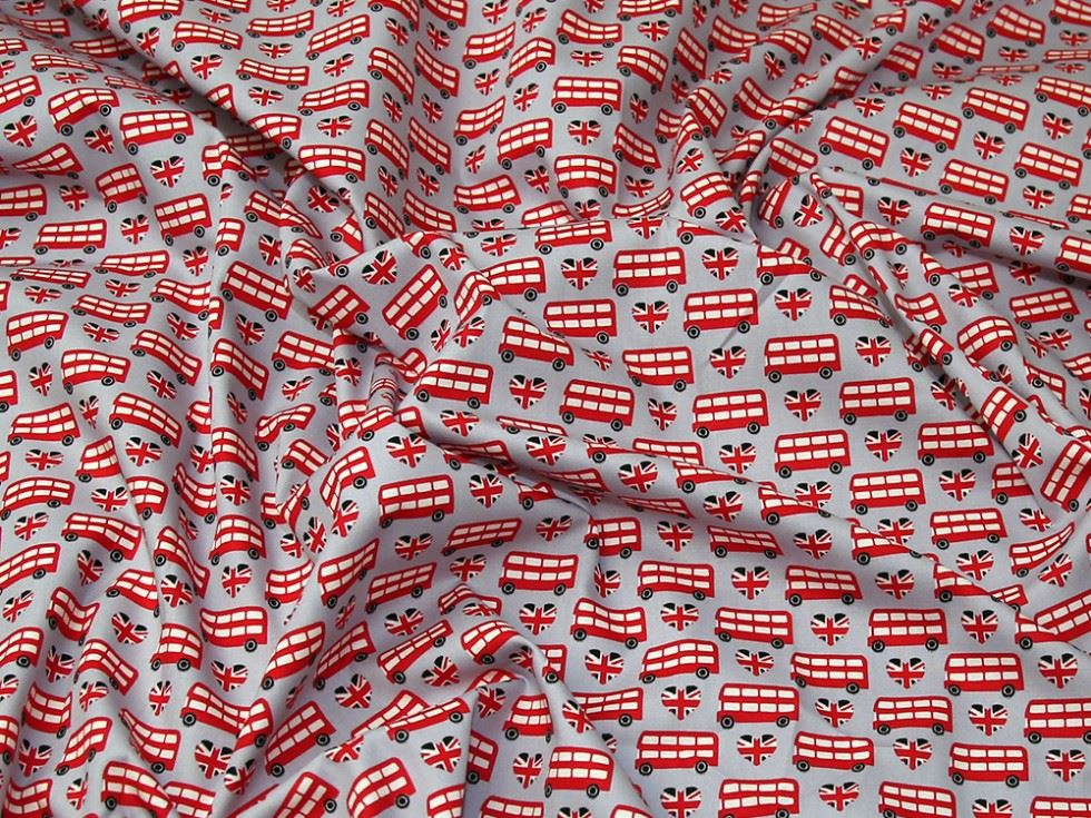 John Louden Silver 100% Cotton Poplin Fabric