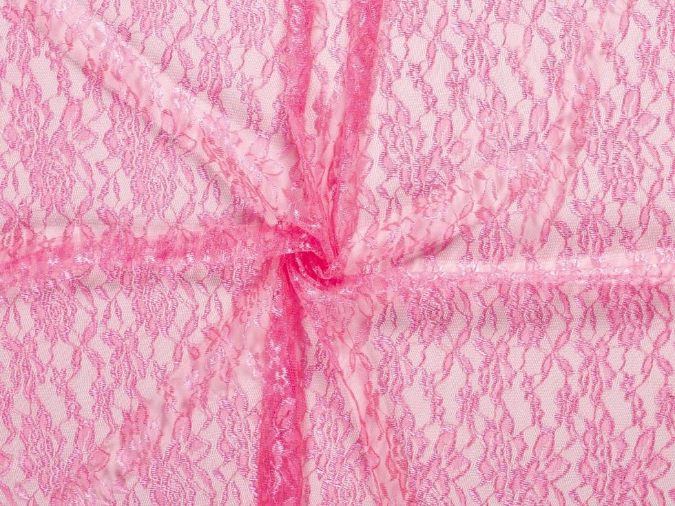 Baby Pink Fine Floral Lace Fabric