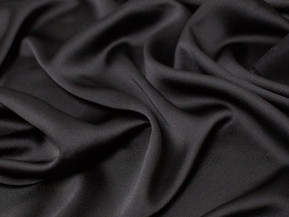 Minerva Core Range Black Nostalgic Crepe Back Satin Fabric
