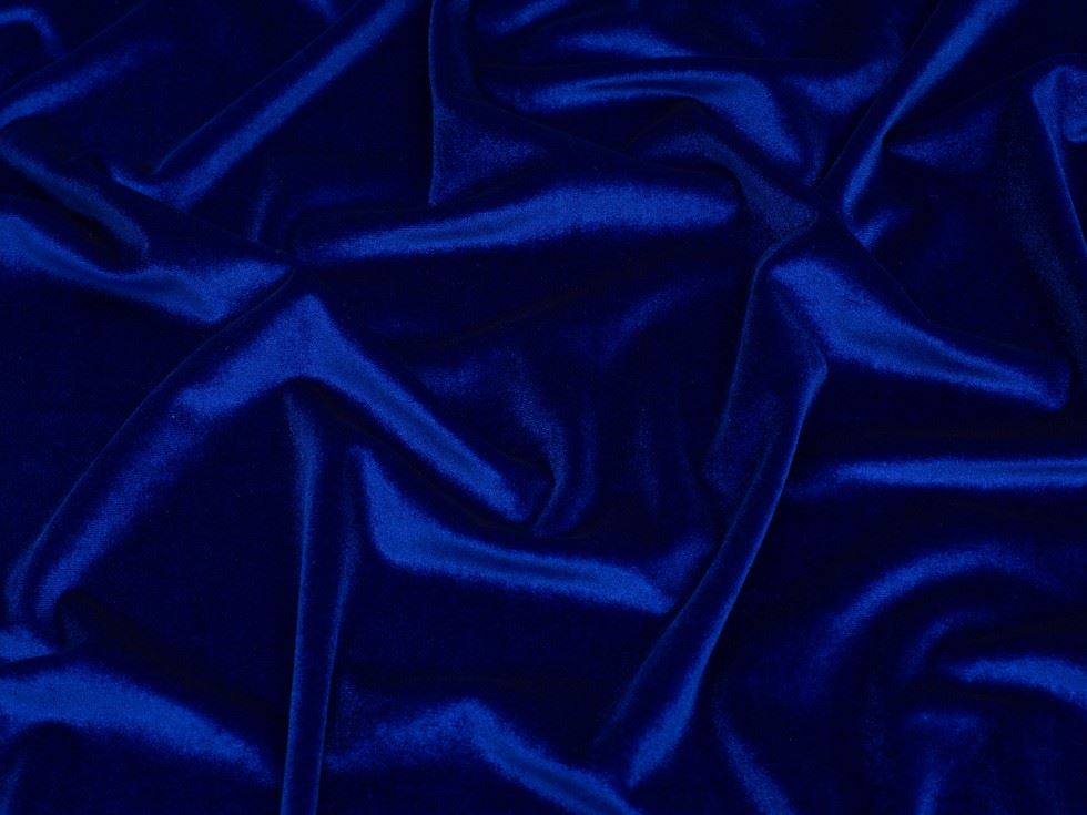Minerva Core Range Cobalt Panne Velvet Stretch Knit Fabric