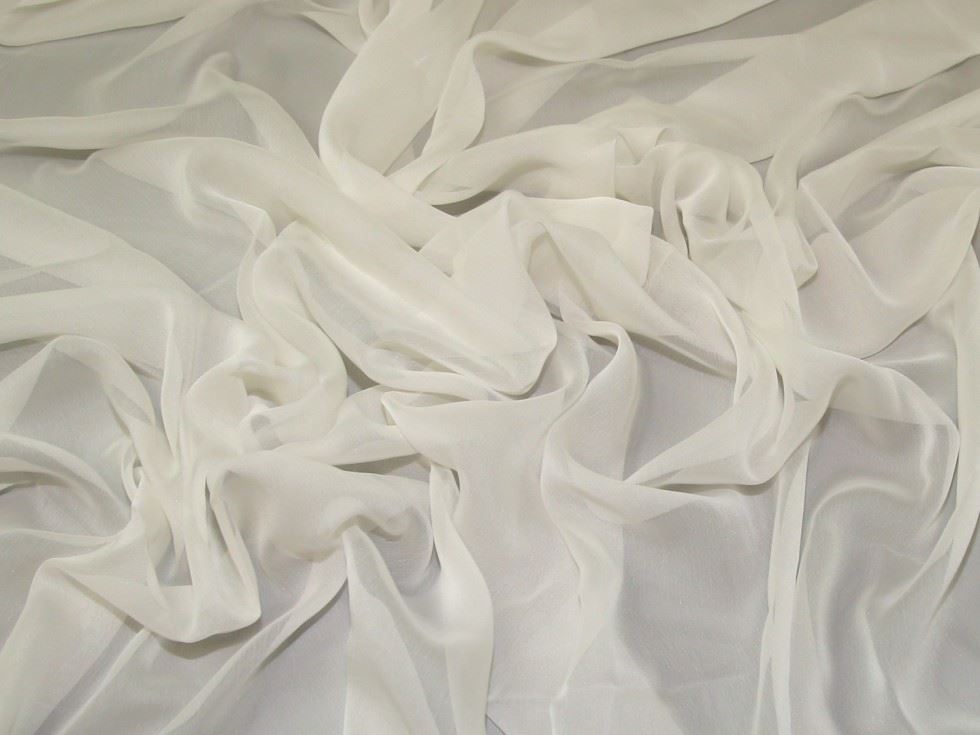 Minerva Core Range Ivory Gemini Crinkle Sheer Chiffon Fabric