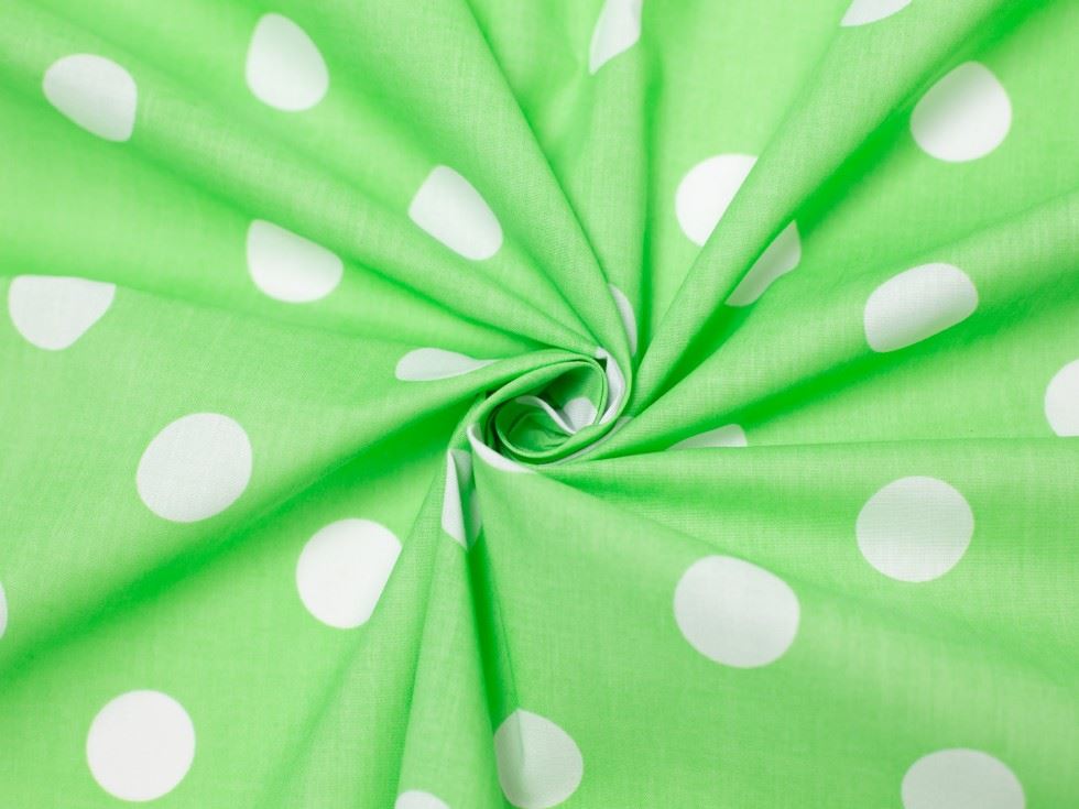 Minerva Core Range Printed Polycotton Fabric Green & White
 