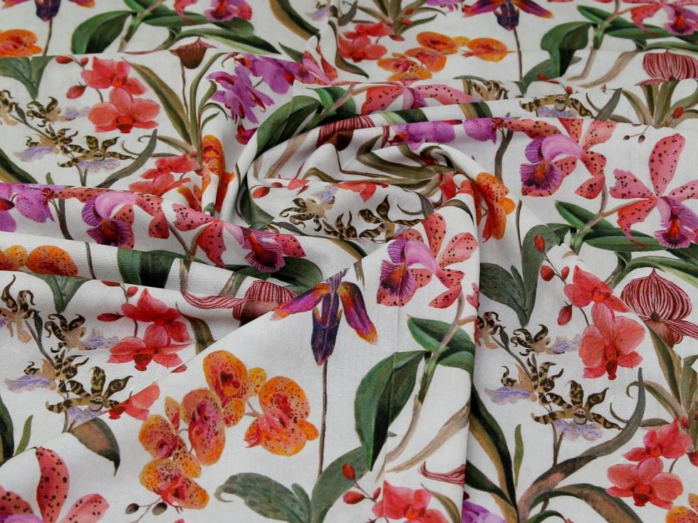 John Louden White Cotton Canvas Fabric