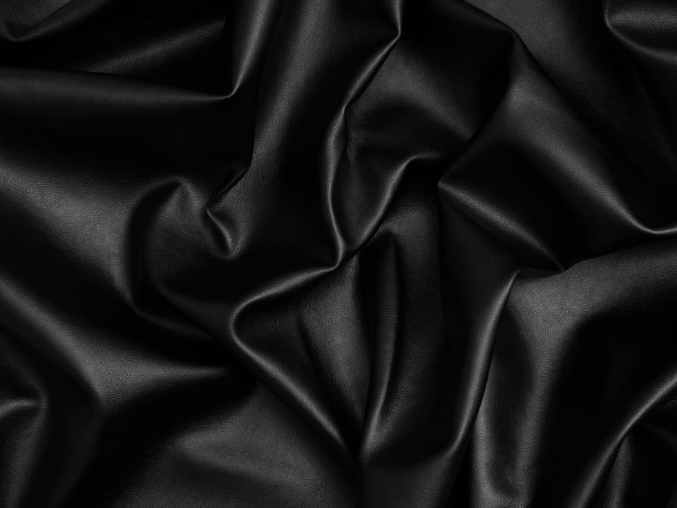 Minerva Core Range Black Heavy Faux Leather Fabric