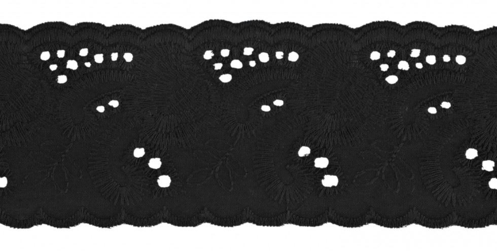 Simplicity Black Floral Eyelet Trim
