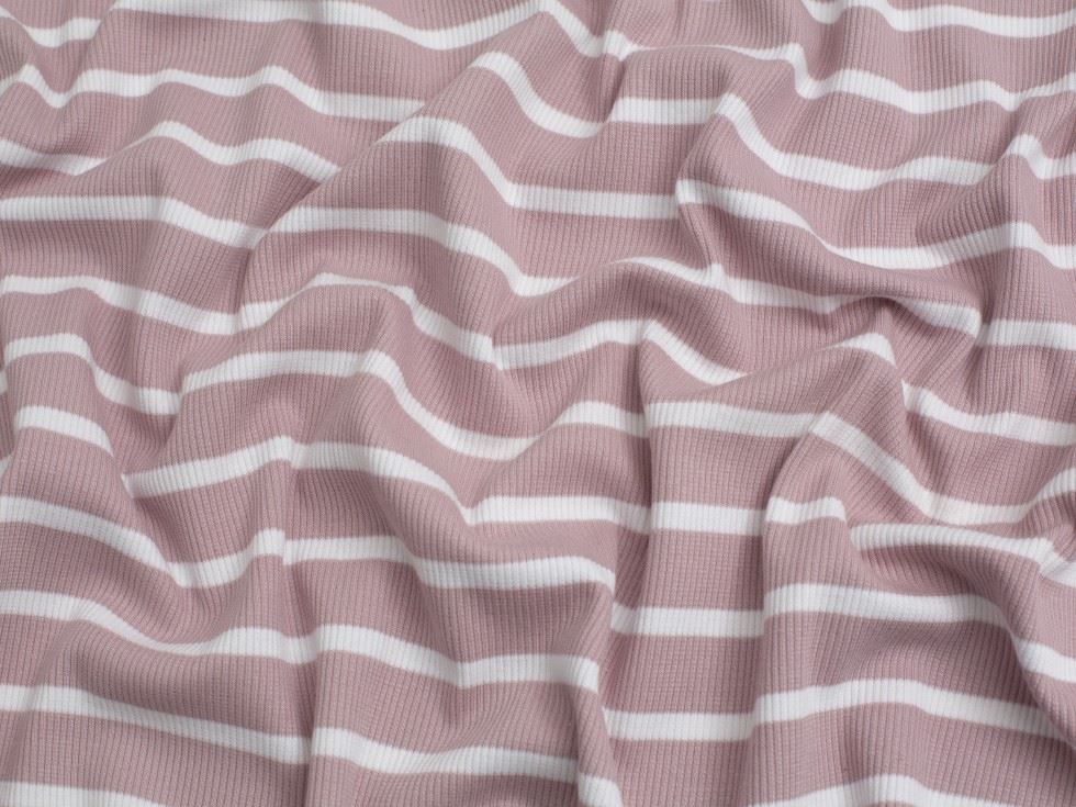 Yarn Dyed Heavy Cotton Rib Stretch Knit Fabric Soft Old Rose